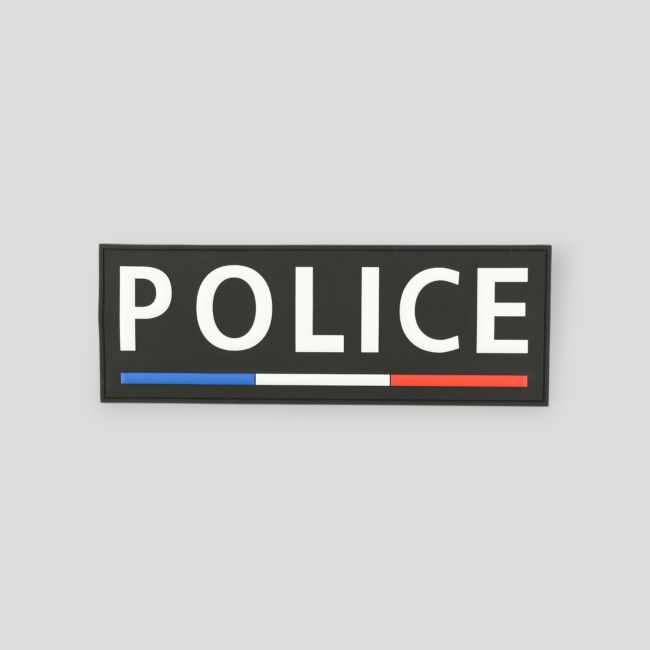 Fascia flessibile sfondo nero con velcro 28x10cm - Polizia