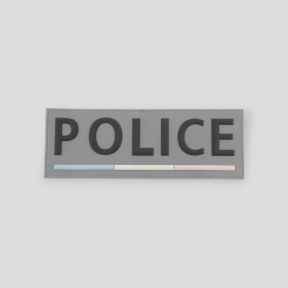 Bandeau d'identification souple 3D Police 28x10cm - Gris