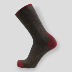 2er-Pack Socken ohne Schlaufen Ares schwarz/rot+grau/rot - LMA
