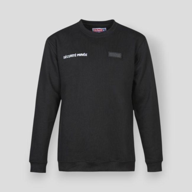 Sudadera con ventana para número de matrícula para bordar Seguridad Privada - Negro - CityGuard