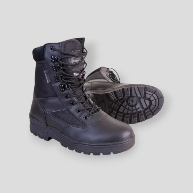 Patrol Schuhe Leder/Nylon - Schwarz - Kombat Tactical