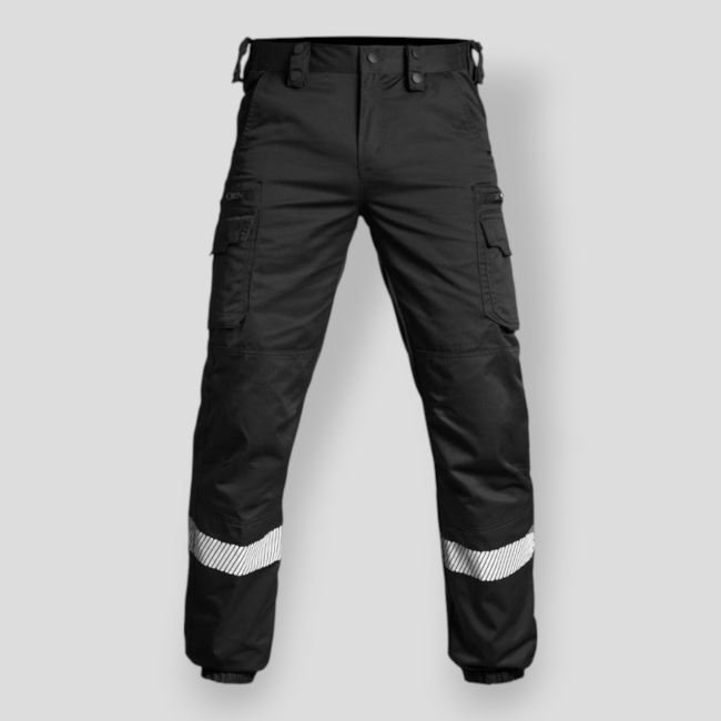 Pantaloni con banda HV e fondo elasticizzato V2 Sécu-One - Nero - A10 Equipment