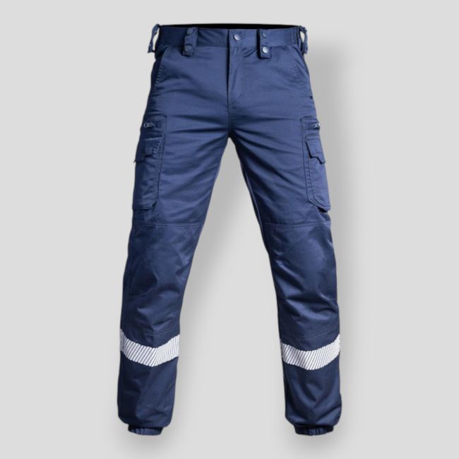 Broek met HV band en elastische pijpen V2 Sécu-One - Marineblauw - A10 Equipment