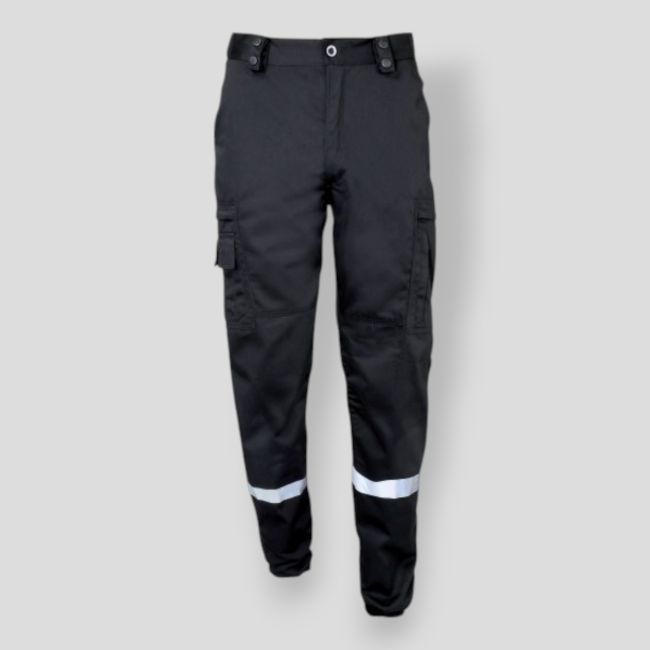 Action broek met retro-reflecterende band - Zwart - CityGuard