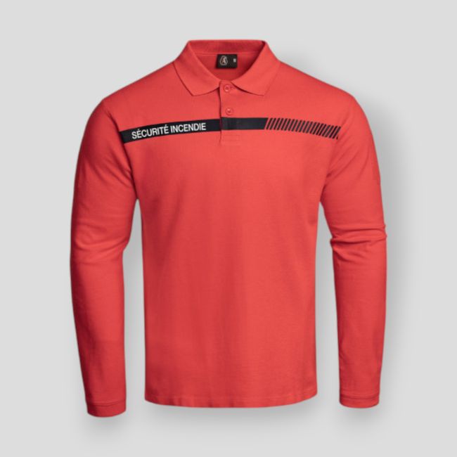 Polo met lange mouwen Sécurité Incendie Sécu-One - Rood - A10 Equipment