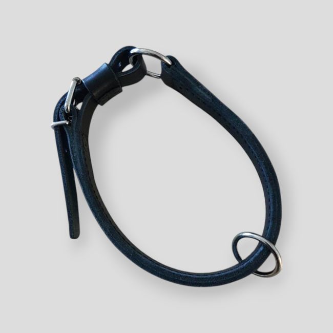Leather choke collar with large ring - Scorpion