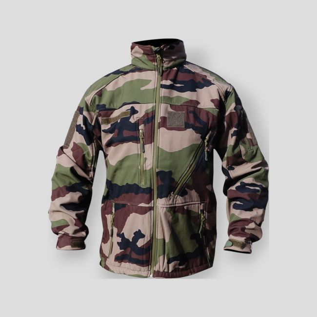 Softshell-Jacke Camo CE mit wasserdichten Reißverschlüssen - Patrol Equipement