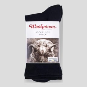 Lote de 3 pares de calcetines Liner Classic Negro - Woolpower