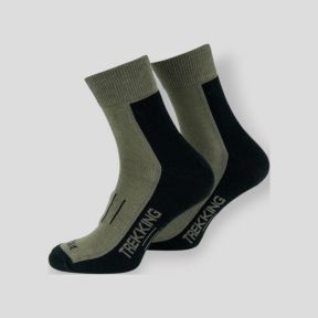 Trekking sokken Coolmax - Olijfgroen/Zwart - 101 Inc