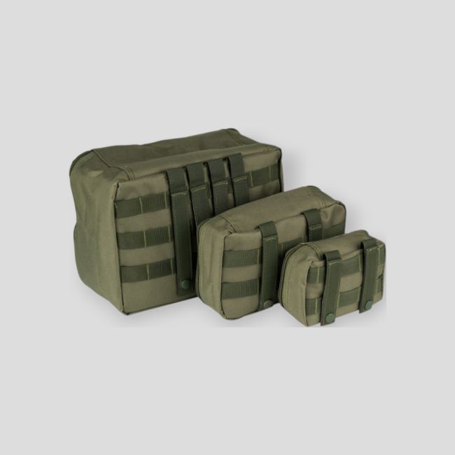 Lot de 3 pochettes transparentes Molle - Vert Olive - 101 Inc