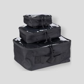 Zestaw 3 przezroczystych kieszeni Molle - Czarny - 101 Inc