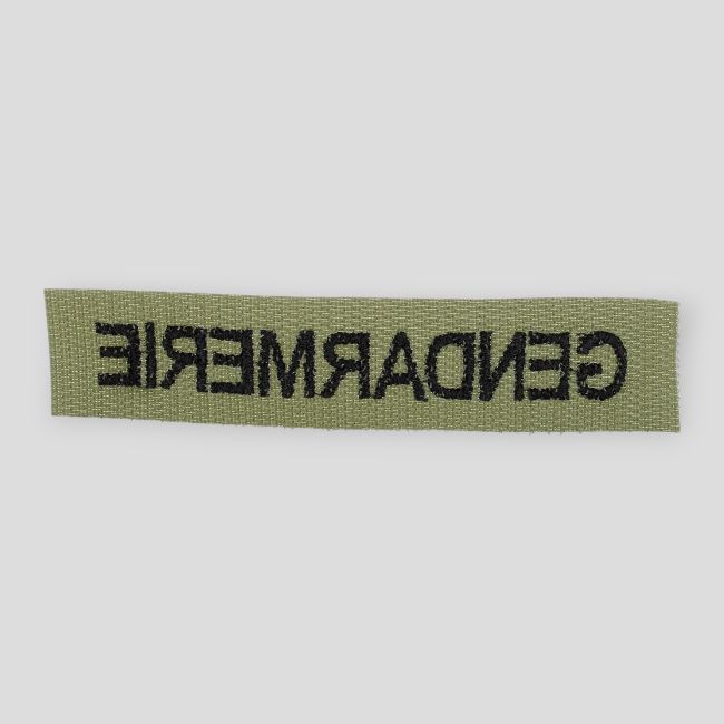 Geborduurd naamband Gendarmerie op velcro - Olijfgroen - DMB Products