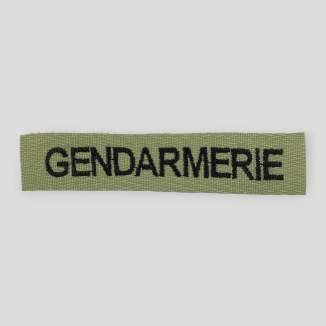 Geborduurd naamband Gendarmerie op velcro - Olijfgroen - DMB Products