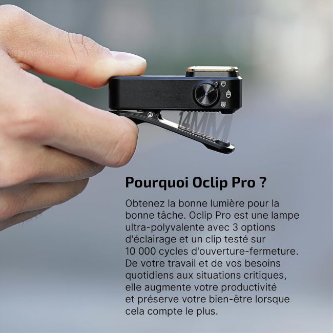 Lampada tattica da gilet 500 lm & luce rossa OCLIP Pro nera - Olight