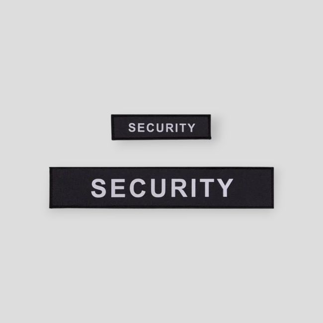 SECURITY Patches Schwarz HV (Brust und Rücken) 3x12cm + 5x27cm - GK