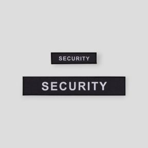 Naszywki SECURITY czarne HV (klatka piersiowa i plecy) 3x12cm + 5x27cm - GK