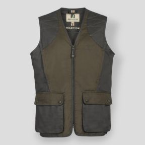 Gilet de chasse Tradition avec logo brodé - Kaki - Percussion