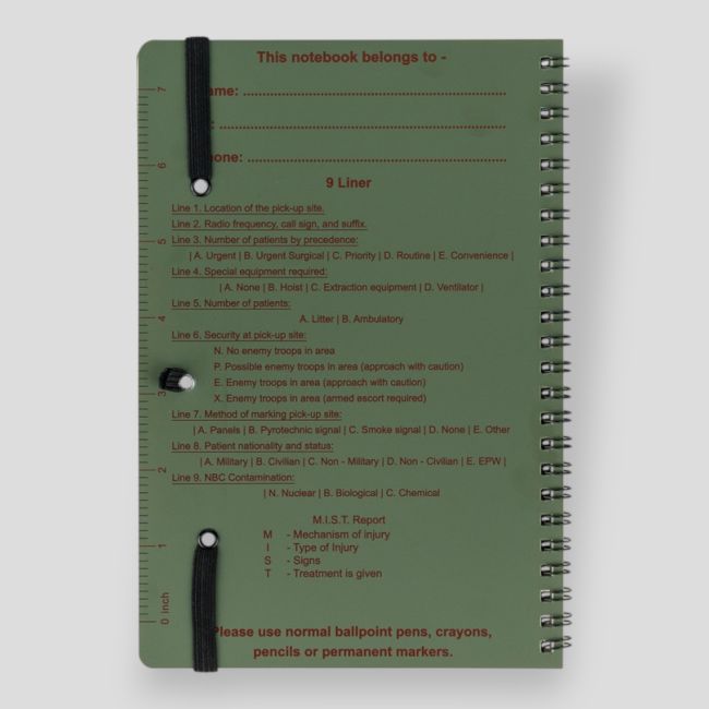 Cuaderno de notas impermeable (formato A5) CD457 - Verde Oliva - BCB International