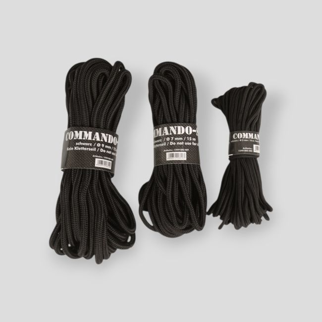 Corda Commando 9mm*15m - Preto - Mil-Tec
