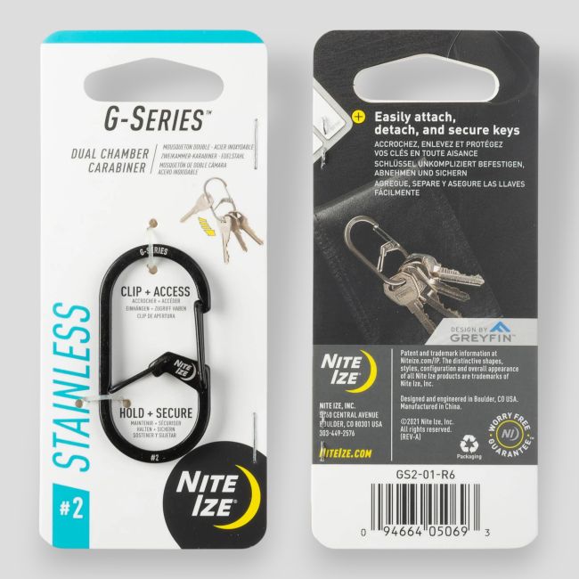 G-Series™ Dual Chamber Carabiner 2 - Black - nite ize
