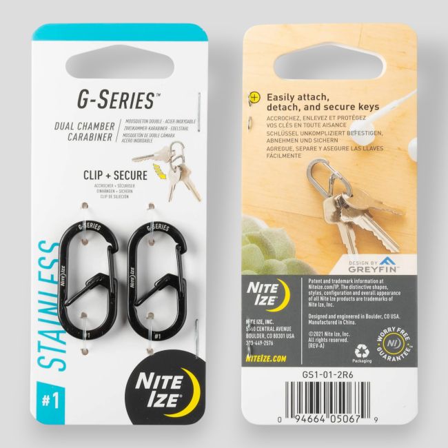 G-Series™ Dual Chamber Karabiner 1 - 2er Pack - Schwarz - nite ize