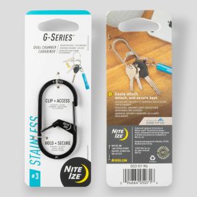 G-Series™ Dual Chamber Carabiner 3 - Black - nite ize