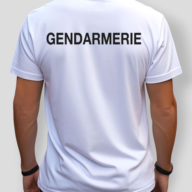 TEE SHIRT BLANC MC IMPRIME GENDARMERIE -Patrol Equipement