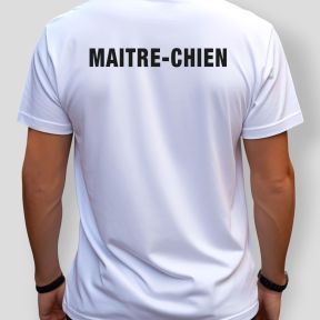 TEE SHIRT BLANC MC IMPRIME MAITRE CHIEN -Patrol Equipement