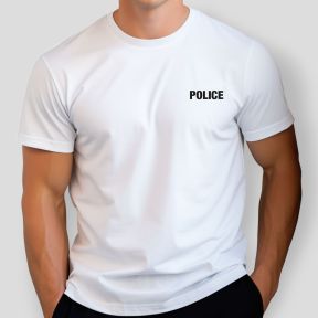 T-shirt z nadrukiem Policja - Biały - Patrol Equipement