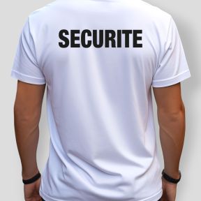 TEE SHIRT BLANC MC IMPRIME SECURITE -Patrol Equipement
