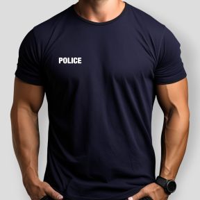 T-shirt sérigraphié Police - Bleu Marine - Patrol Equipement