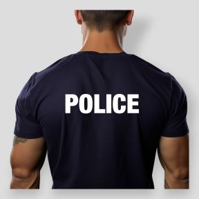 T-shirt met zeefdruk Politie - Marineblauw - Patrol Equipement
