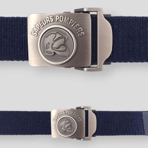Nylon Gürtel mit gravierter Metallschnalle Feuerwehr - Marineblau - Patrol Equipement