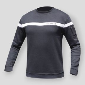 Sweatshirt mit grauem Streifen Sicherheit - Schwarz - Patrol Equipement