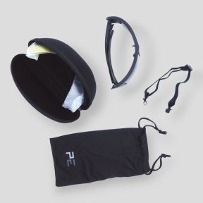 Sonnenbrille mit Zubehör (3er-Set Gläser Farblos/Getönt/Gelb) - Schwarz - Patrol Equipement