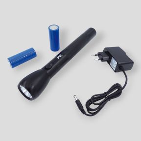 LAMPE TORCHE NOIR RECHARGEABLE PM 245x4.5x 3.2 - Patrol Equipement