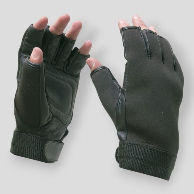 Neopren-Fausthandschuhe mit Lederfutter - Schwarz - Patrol Equipement