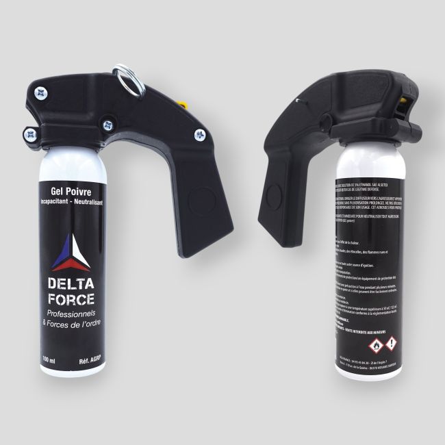 Aérosol anti-agression Gel Poivre avec poignée - 100ml - Patrol Equipement