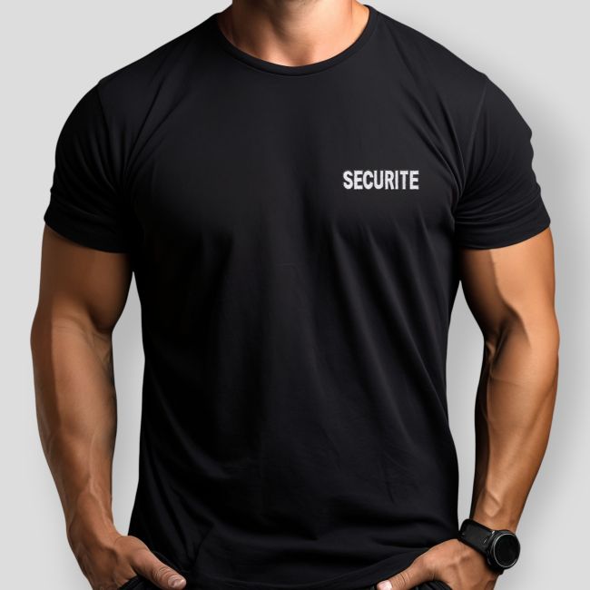 T-shirt z haftem Bezpieczeństwo - Czarny - Patrol Equipement