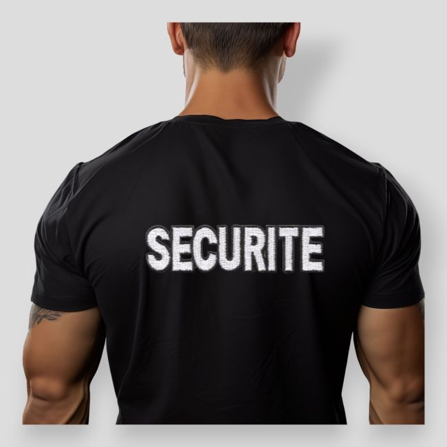 T-shirt z haftem Bezpieczeństwo - Czarny - Patrol Equipement