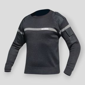 Pullover mit grauem Sicherheitsstreifen - Schwarz - Patrol Equipement