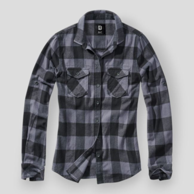 Chemise femme en flanelle noir/gris- Brandit