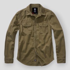 Chemise femme vintage manches longues olive - Brandit