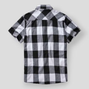 Chemise manches courtes carreaux blanc/noir - Brandit