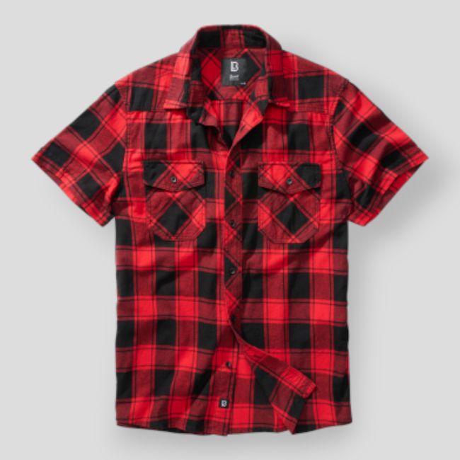Chemise manches courtes carreaux rouge/noir - Brandit