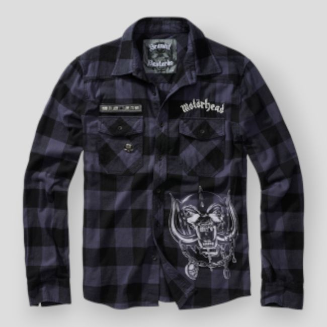 Chemise motorhead à carreaux gris/noir - Brandit