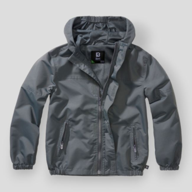 Coupe vent d'été enfant zip anthracite - Brandit