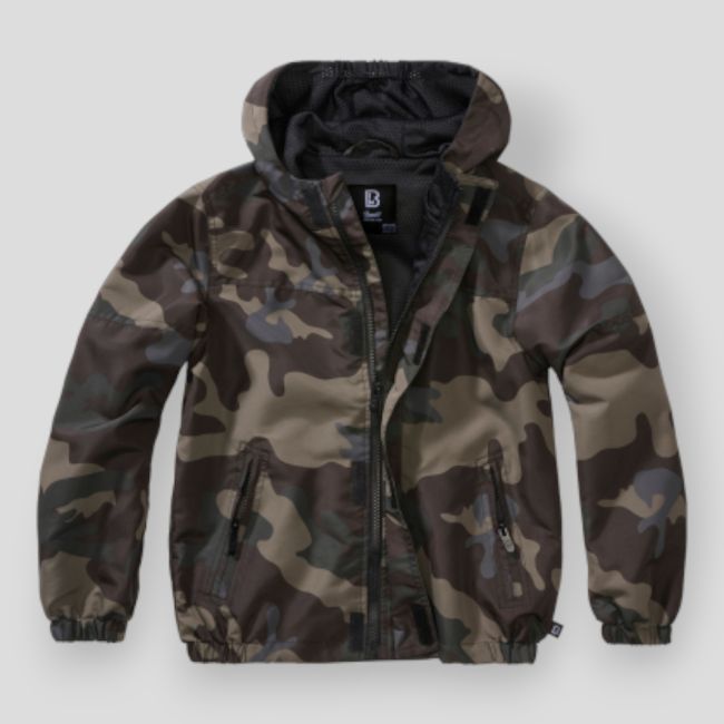 Kinder Sommer Windbreaker mit Reißverschluss darkcamo - Brandit