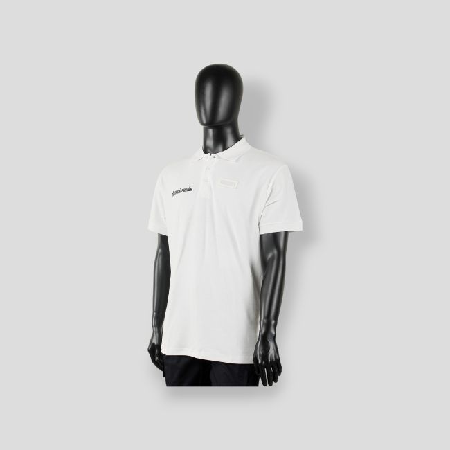 Polo avec fenêtre matricule à broder Sécurité Privée - Blanc - CityGuard