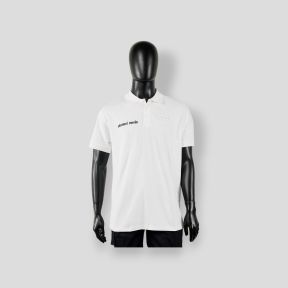 Polo en coton Sécurité Blanc avec fenêtre matricule à broder - CityGuard